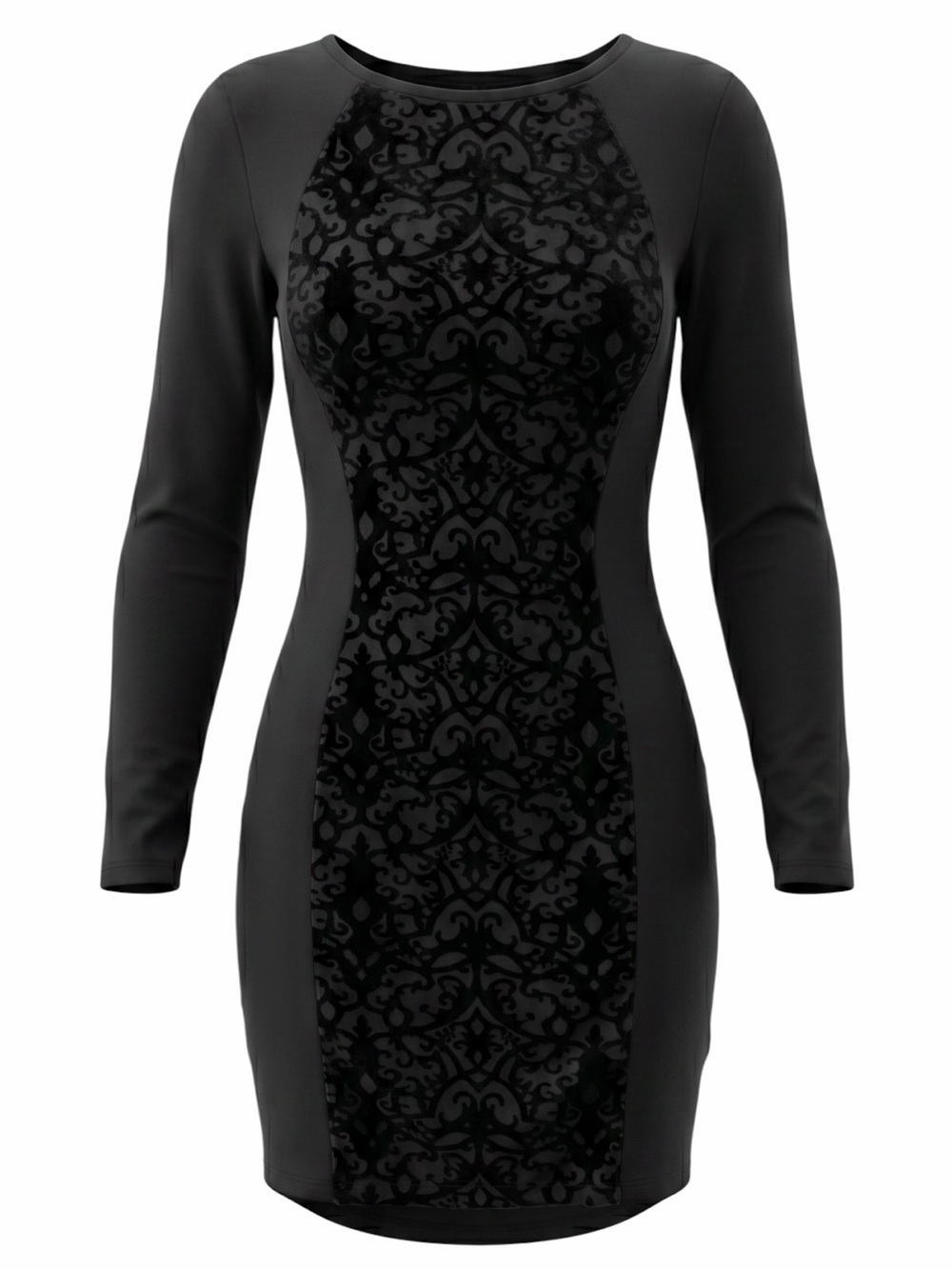 Elegant Black Patterned Dress